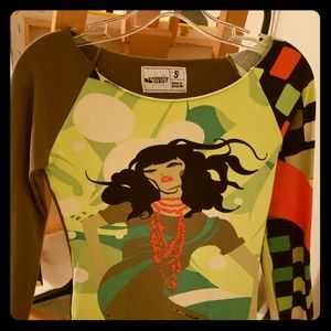 Army Green Long sleeved T-shirt w/design Sz Small